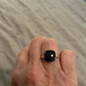 Gorgeous pommellato Nudo London Blue Topaz ring.
